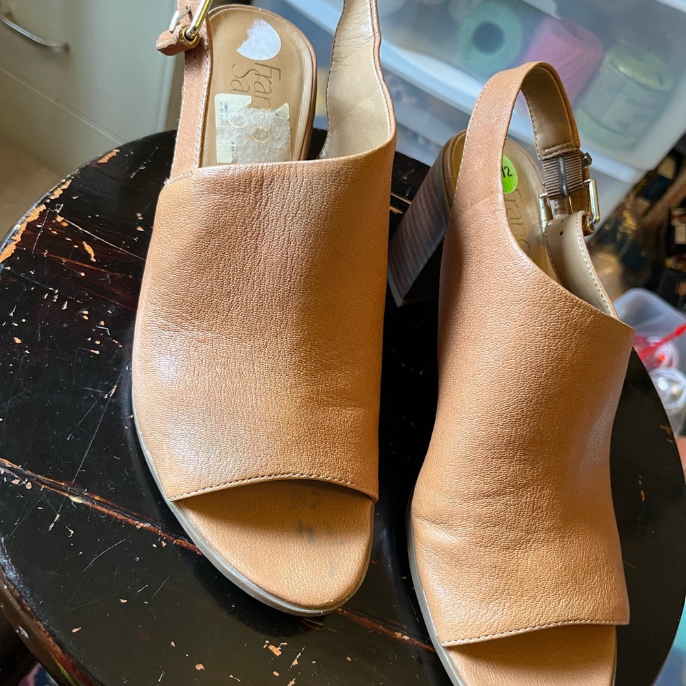 Tan Leather Slingback Sandals